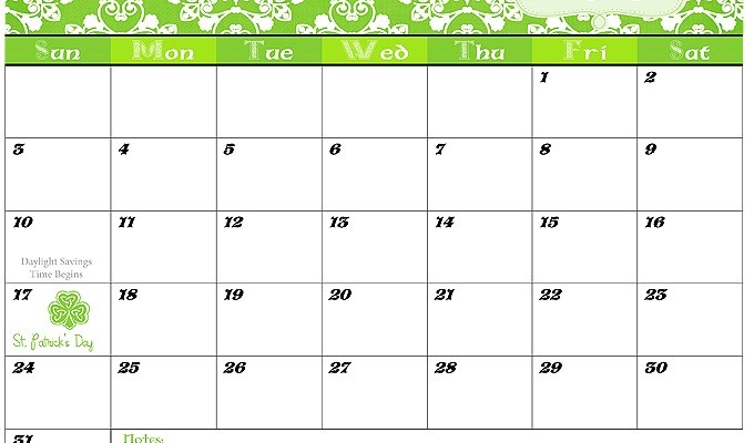 March calendar