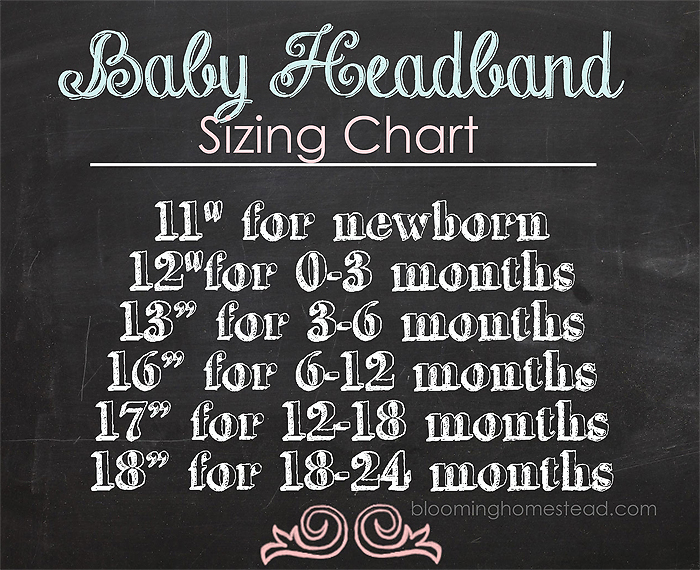 Infant Headband Size Chart