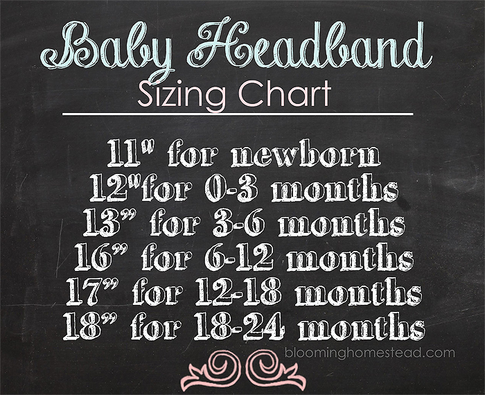 Newborn Headband Size Chart