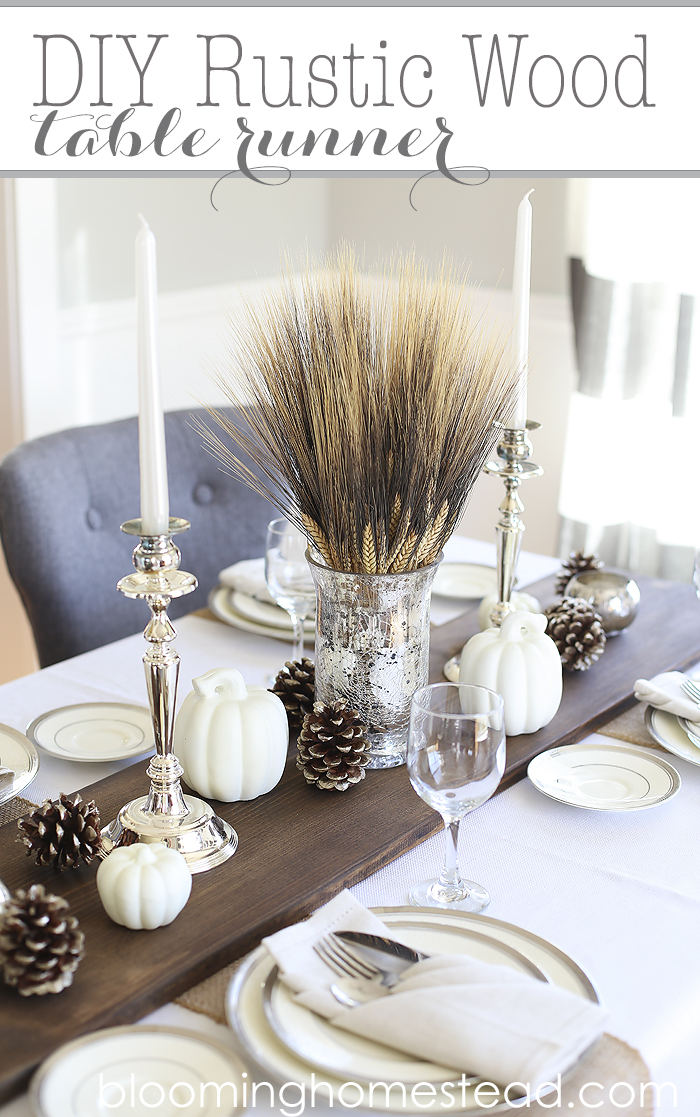 DIY Rustic Wood Table Runner - Blooming Homestead