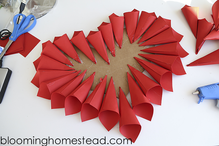 paper heart wreath