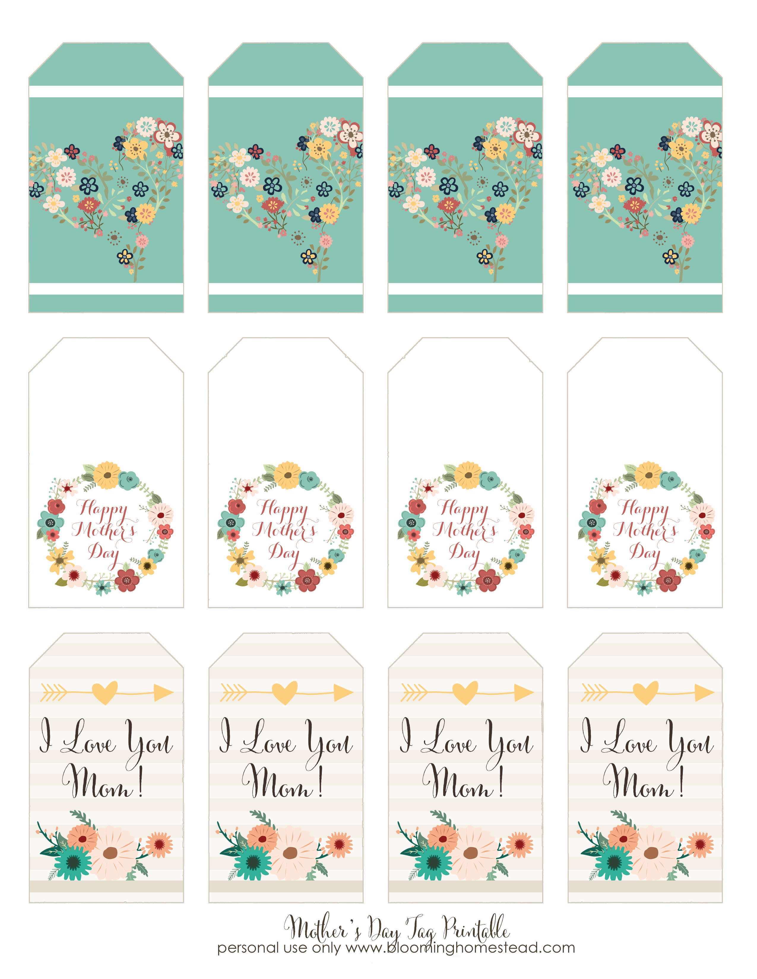 Mother's Day Printable Gift Tags Blooming Homestead