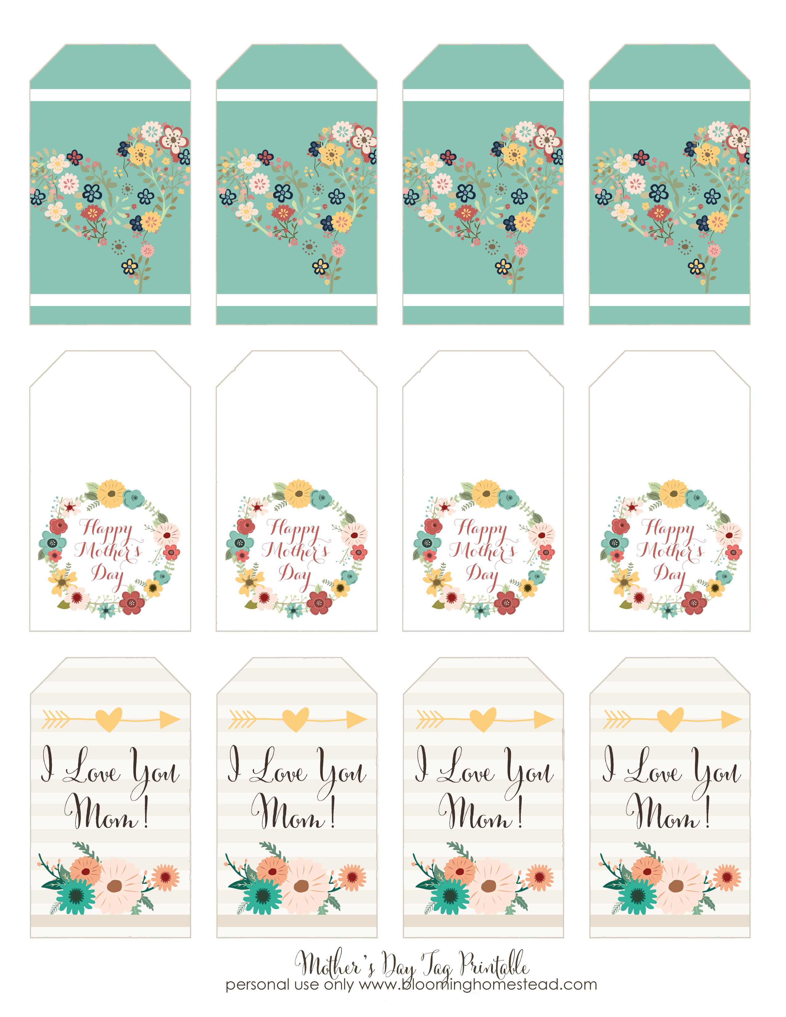 Mother's Day Printable Gift Tags 