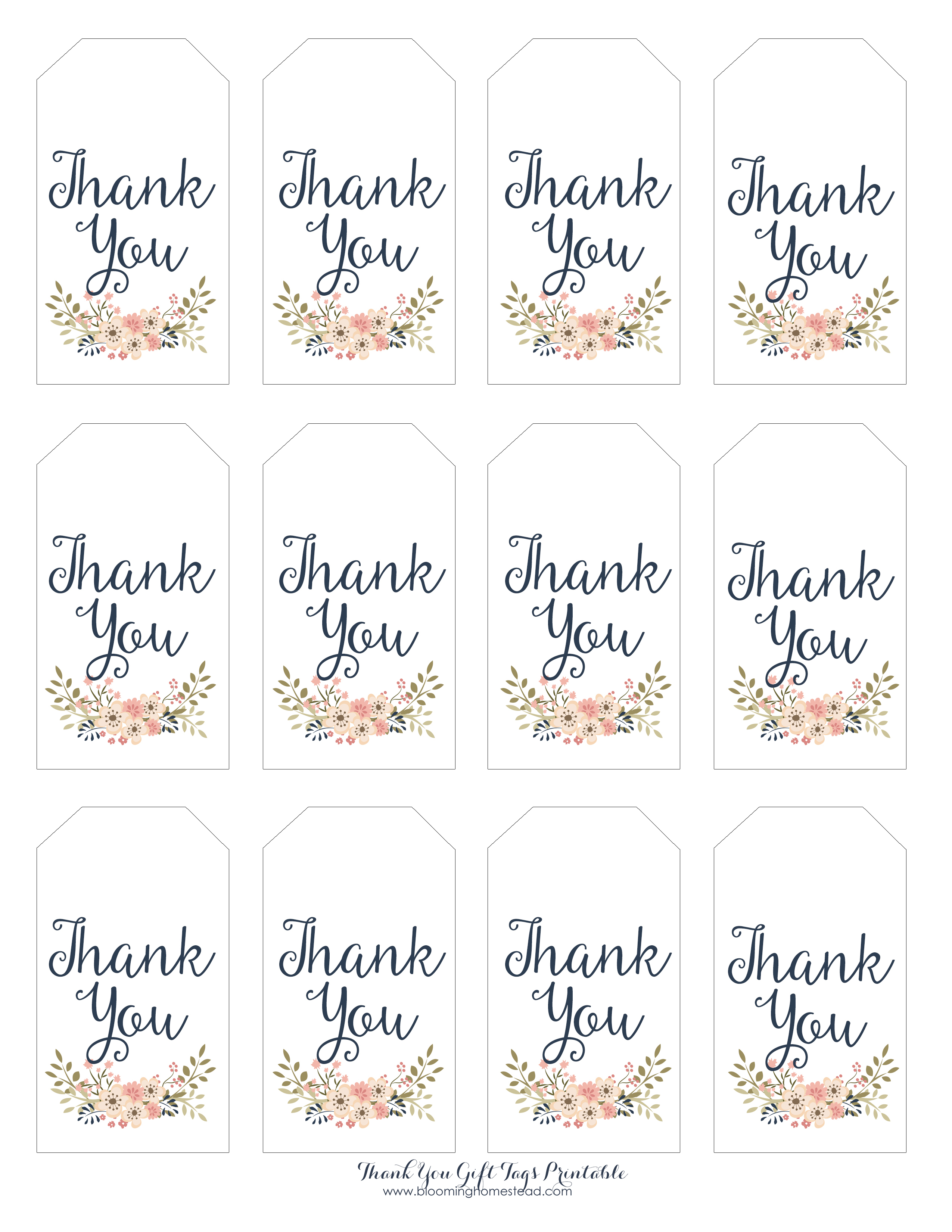 Thank You Gift Tags - Blooming Homestead