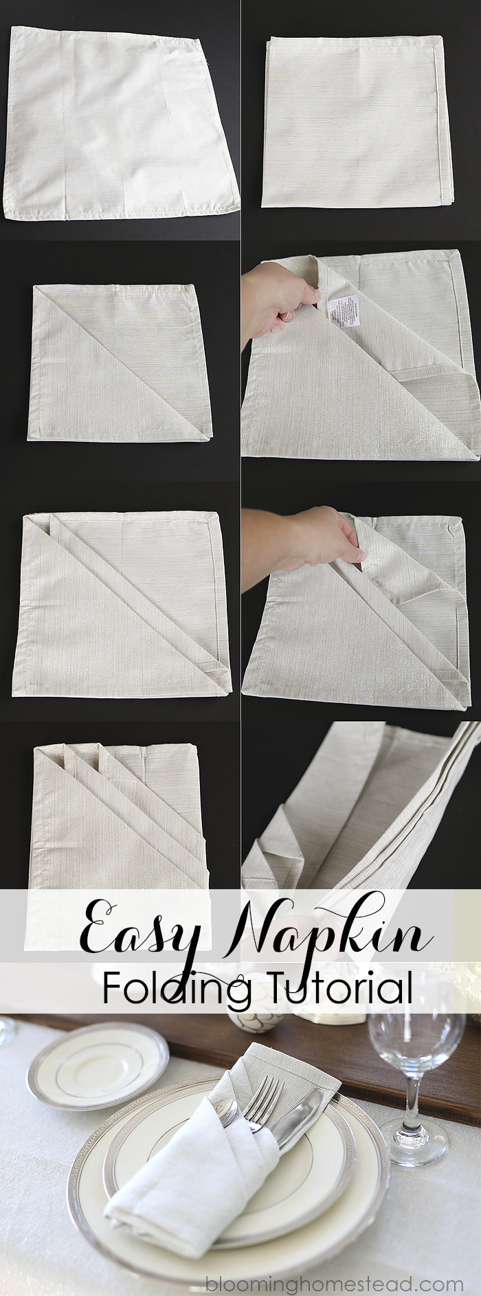 husmor Tap gambling How to Fold Cloth Napkins - Blooming Homestead