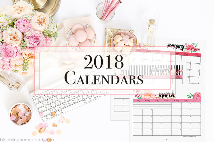 2018 calendar blooming homestead