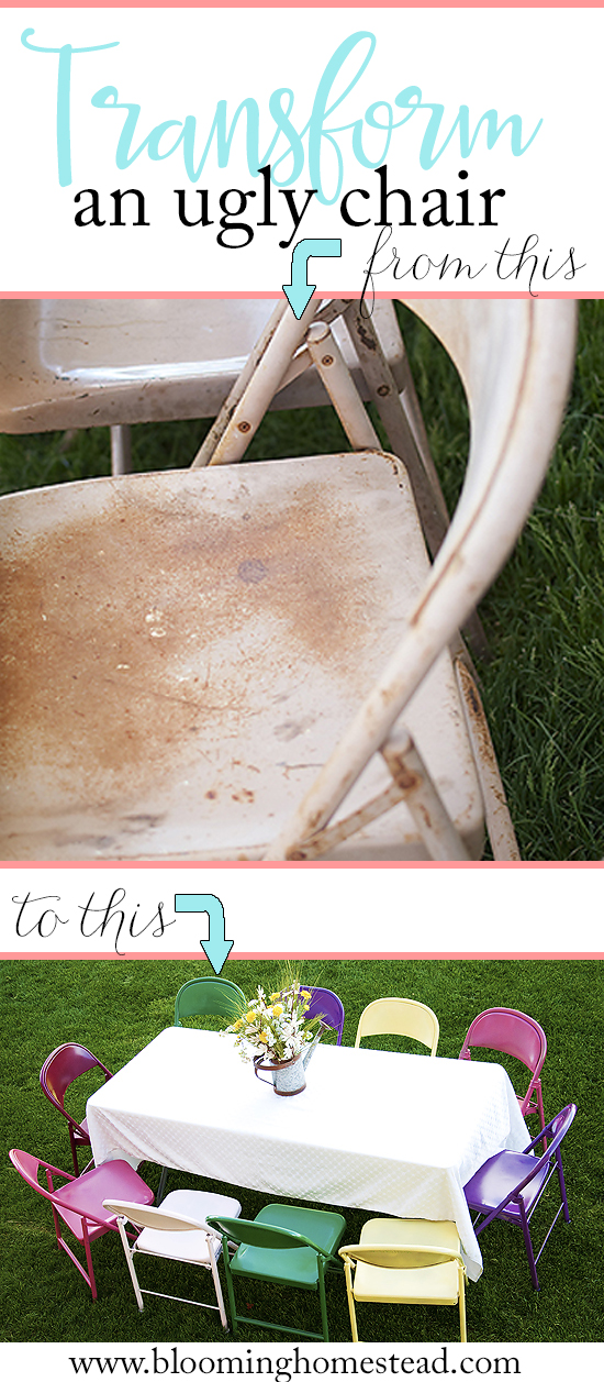 DIY Painted Metal Chairs by Blooming Homestead