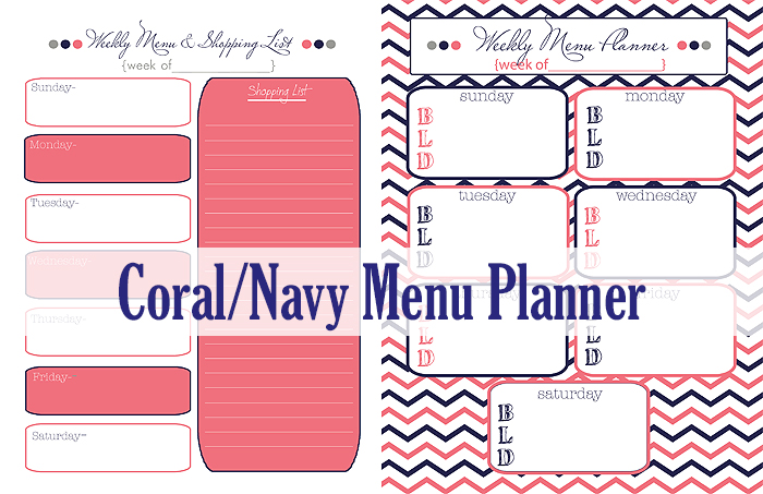 Menu Planning Printables