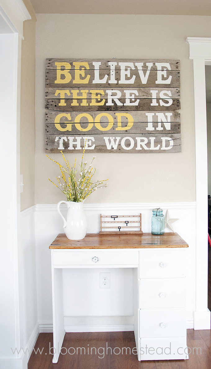 This DIY Pallet Wood Sign is not only beautiful but simple to make and shares a lovely message.