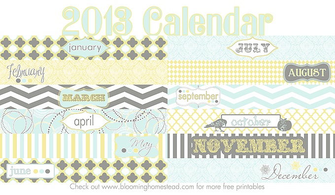 2013 Calendar {Free Printable}