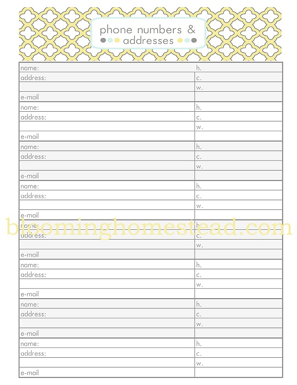 Contact Sheet Phone Numbers Addresses Free Printable Blooming contact-sheet-phone-numbers-addresses-free-printable-blooming
