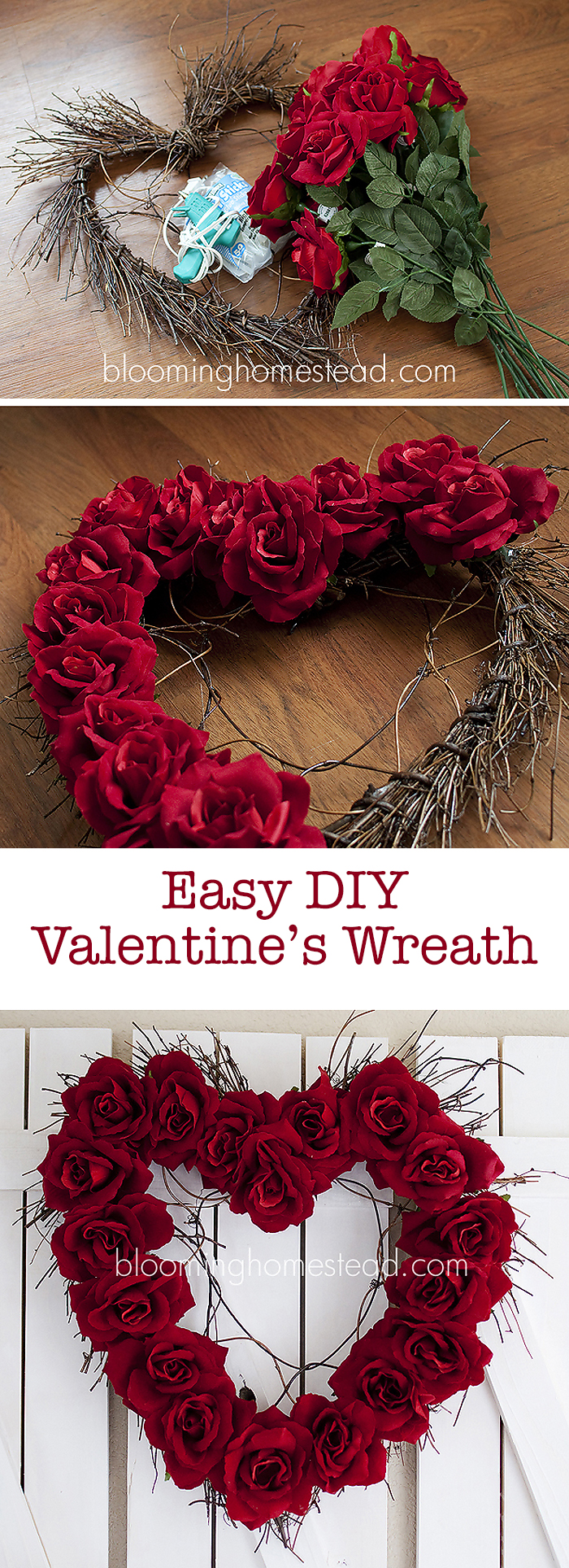 DIY Valentine Wreath that is so easy to make and oh so pretty