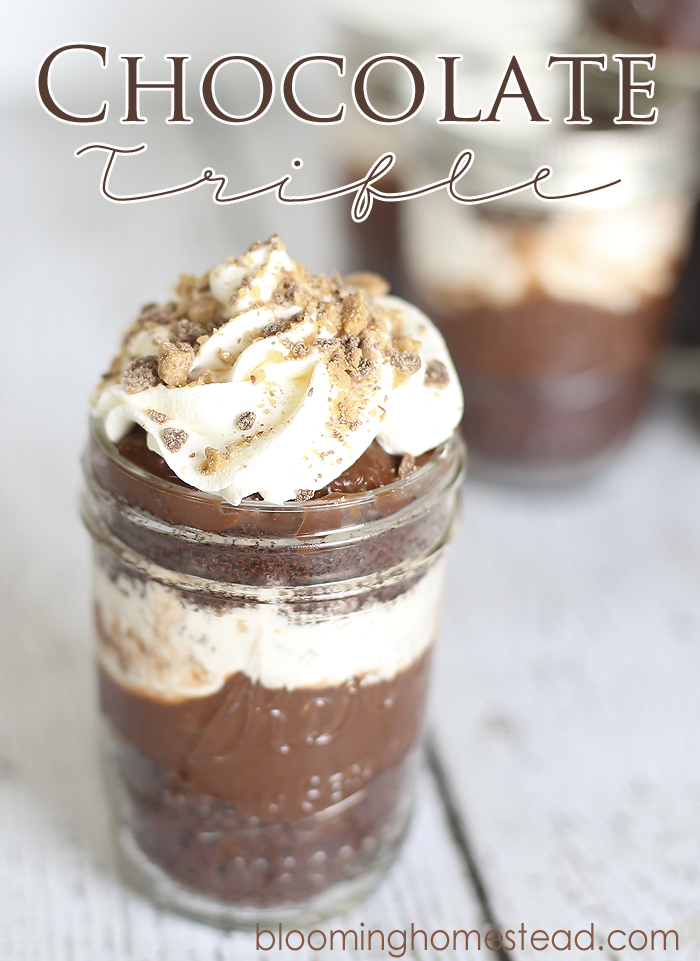 Delicious Chocolate Trifle Recipe from Blooming Homestead