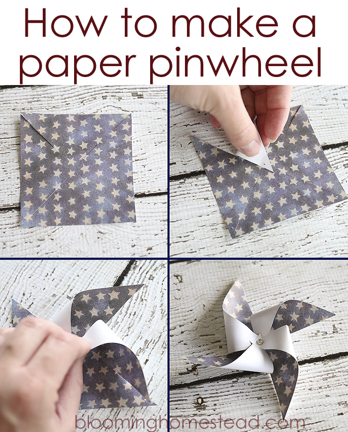 How to make a paper pinwheel by Blooming Homestead