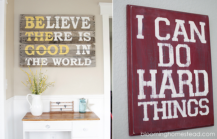 inspirational signs at Blooming Homestead