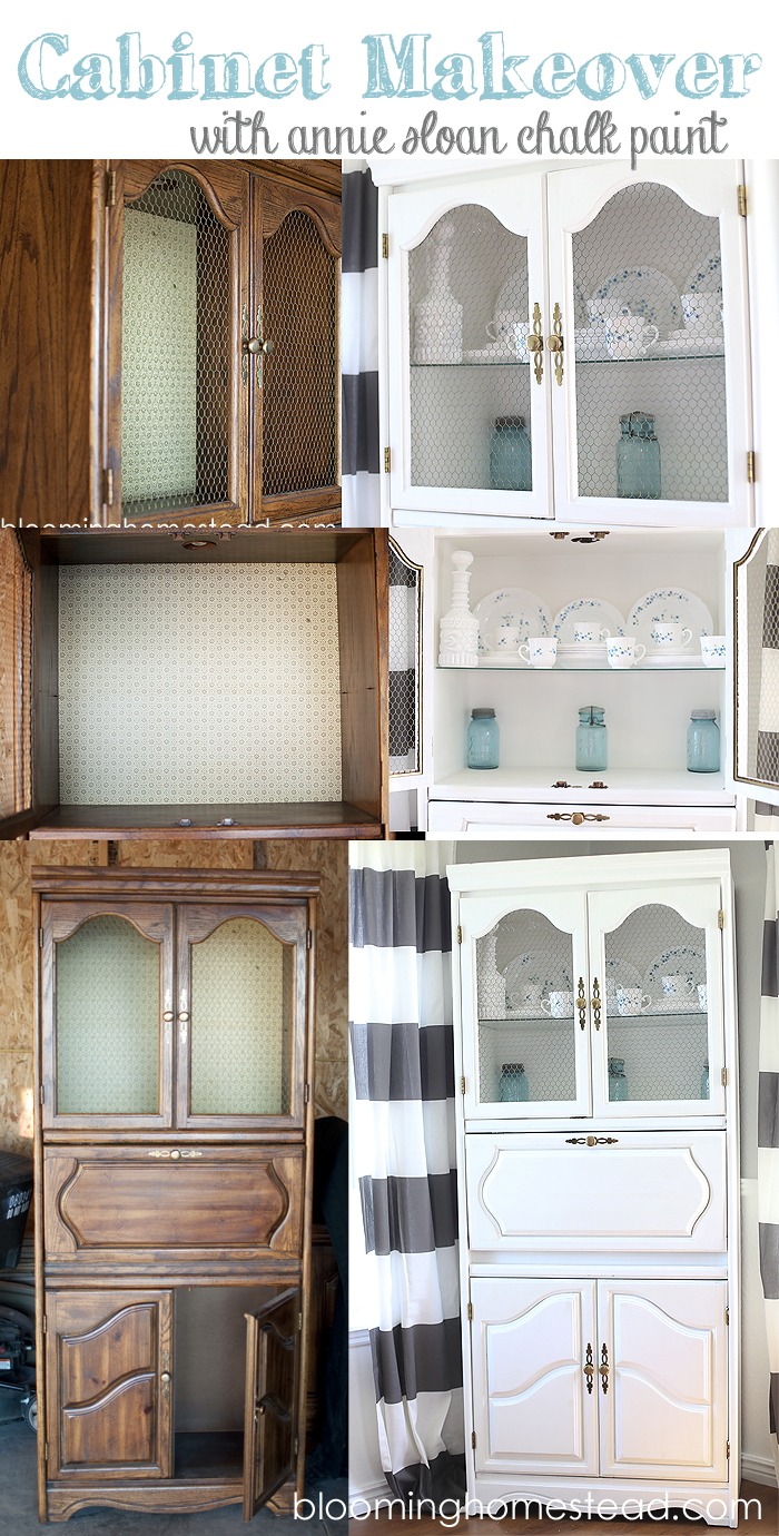 Cabinet makeover with Chalk Paint by Blooming Homestead