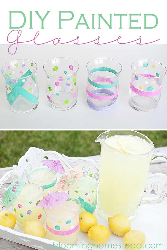 Painted Glasses tutorial by Blooming Homestead