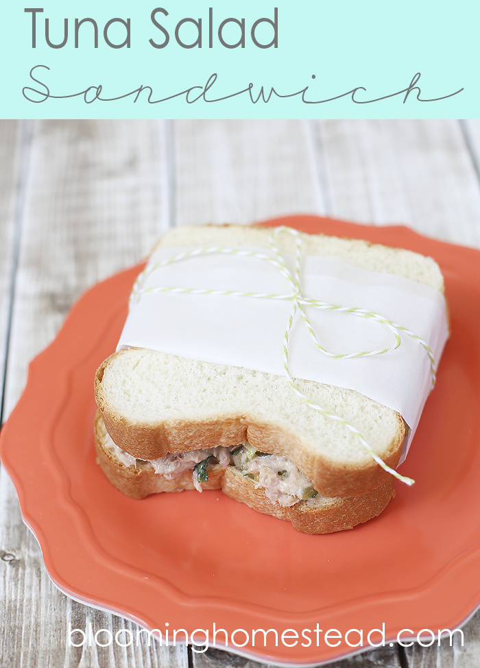 Tuna Salad Sandwich by Blooming Homestead-Easy back to school lunch #backtoschool #sandwich