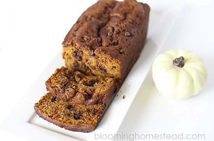 Pumpkin Chocolate Chip Bread by Blooming Homestead