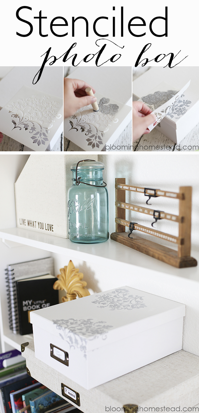 DIY Stenciled Photo Box