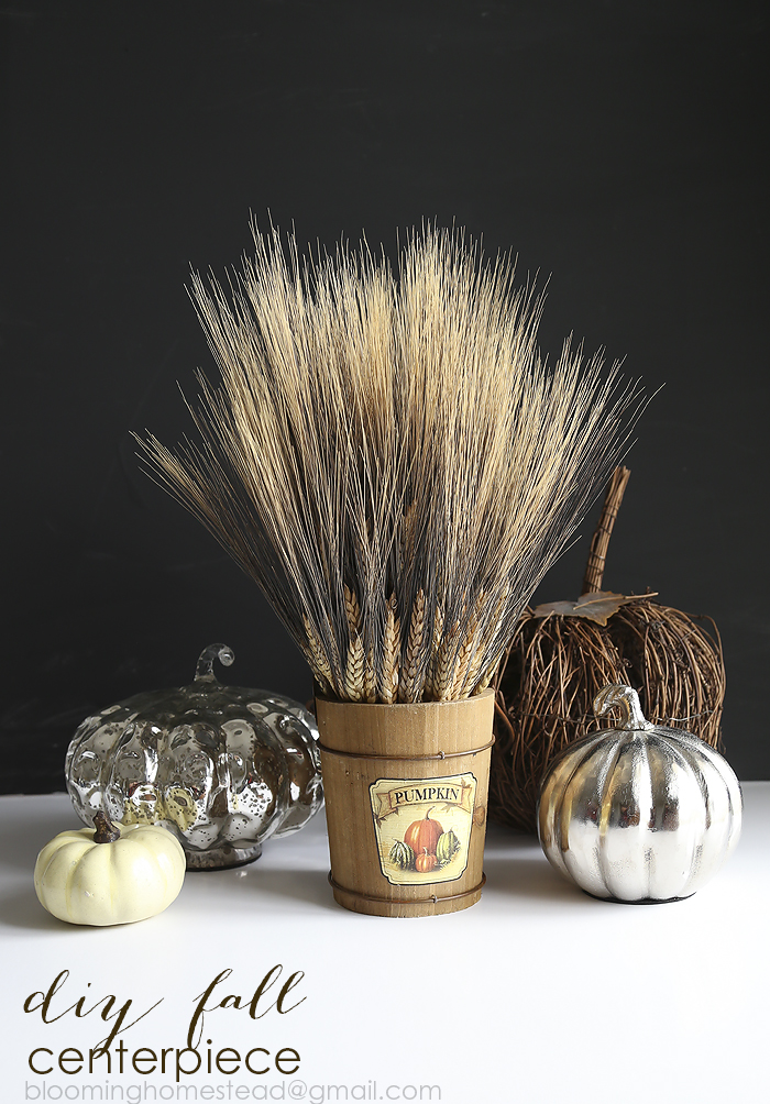 Check out this lovely fall wheat centerpiece with a video tutorial to show you how to make it! #fall #falldecor #harvest