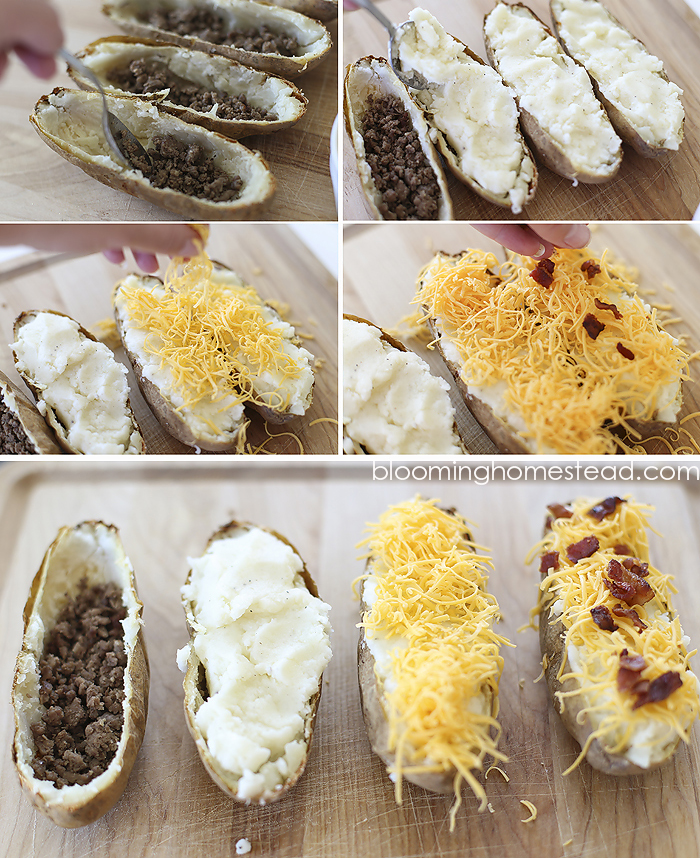 These delicious potato boats are simple to make and are a dinner the whole family will love. #recipes #bakedpotatoes