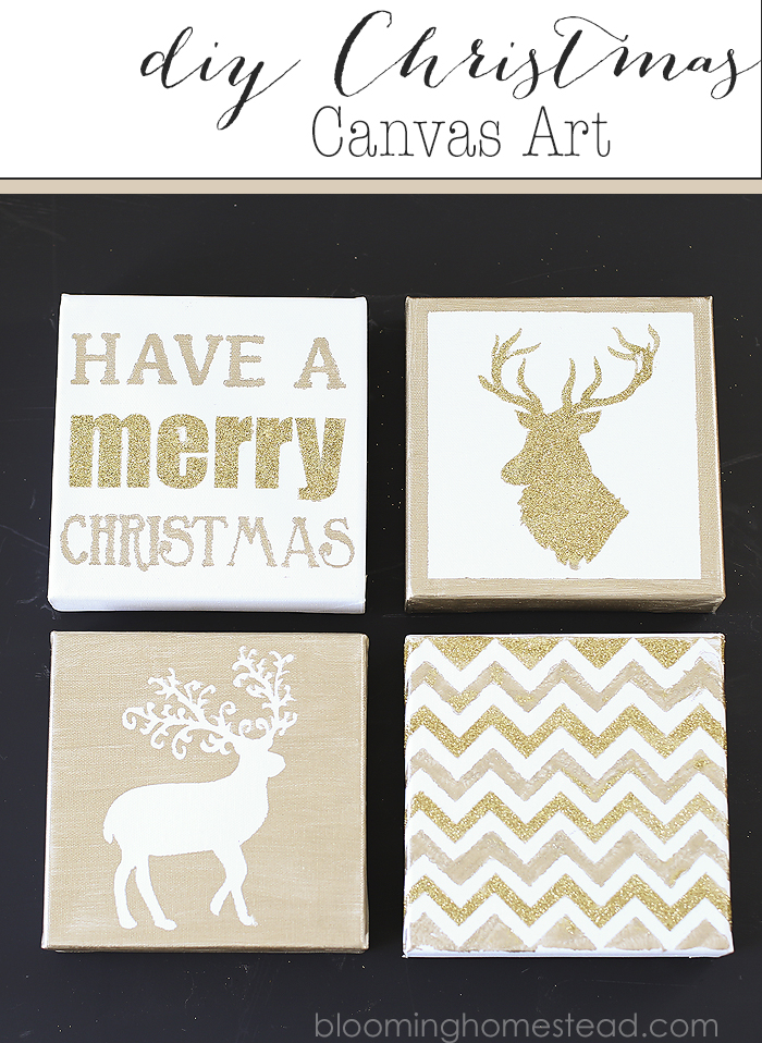 Easy and fun DIY Christmas Canvas Art by Blooming Homestead |diy| Christmas | home decor |canvas |art