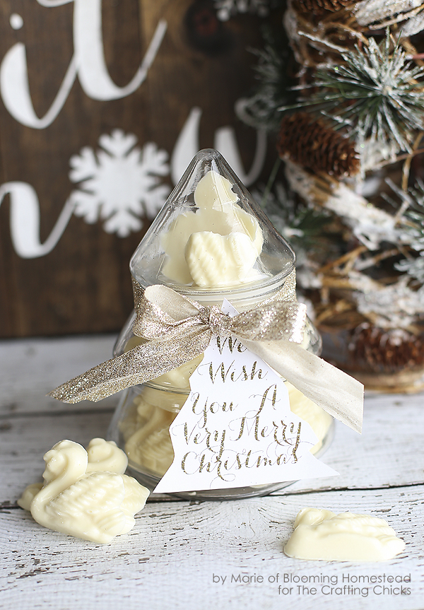 Beautiful Christmas Gift idea- white chocolate swans by Blooming Homestead