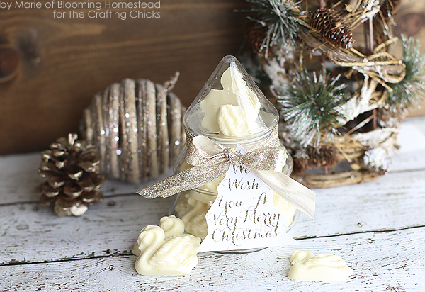 Beautiful Christmas Gift idea- white chocolate swans by Blooming Homestead