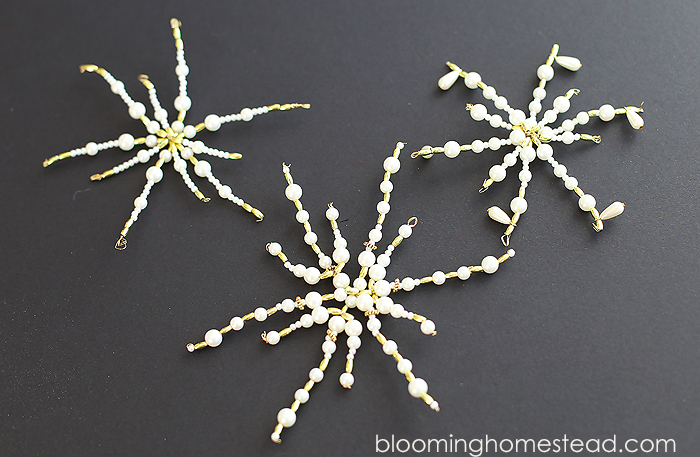 DIY Beaded snowflakes by Blooming Homestead