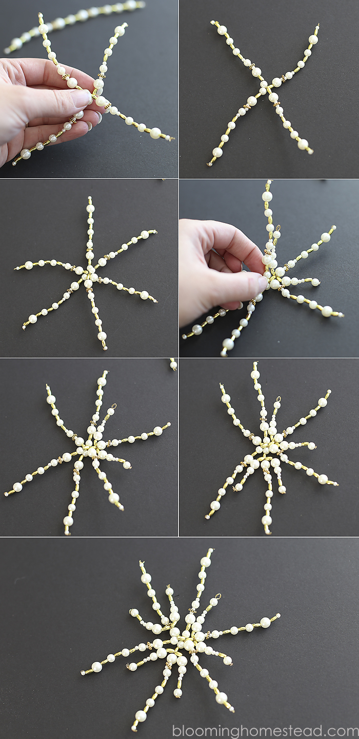 DIY Beaded Snowflake- Easy and beautiful for Christmas Decor