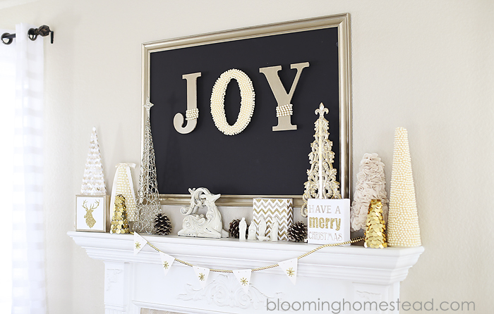 Beautiful Christmas Mantle by Blooming Homestead