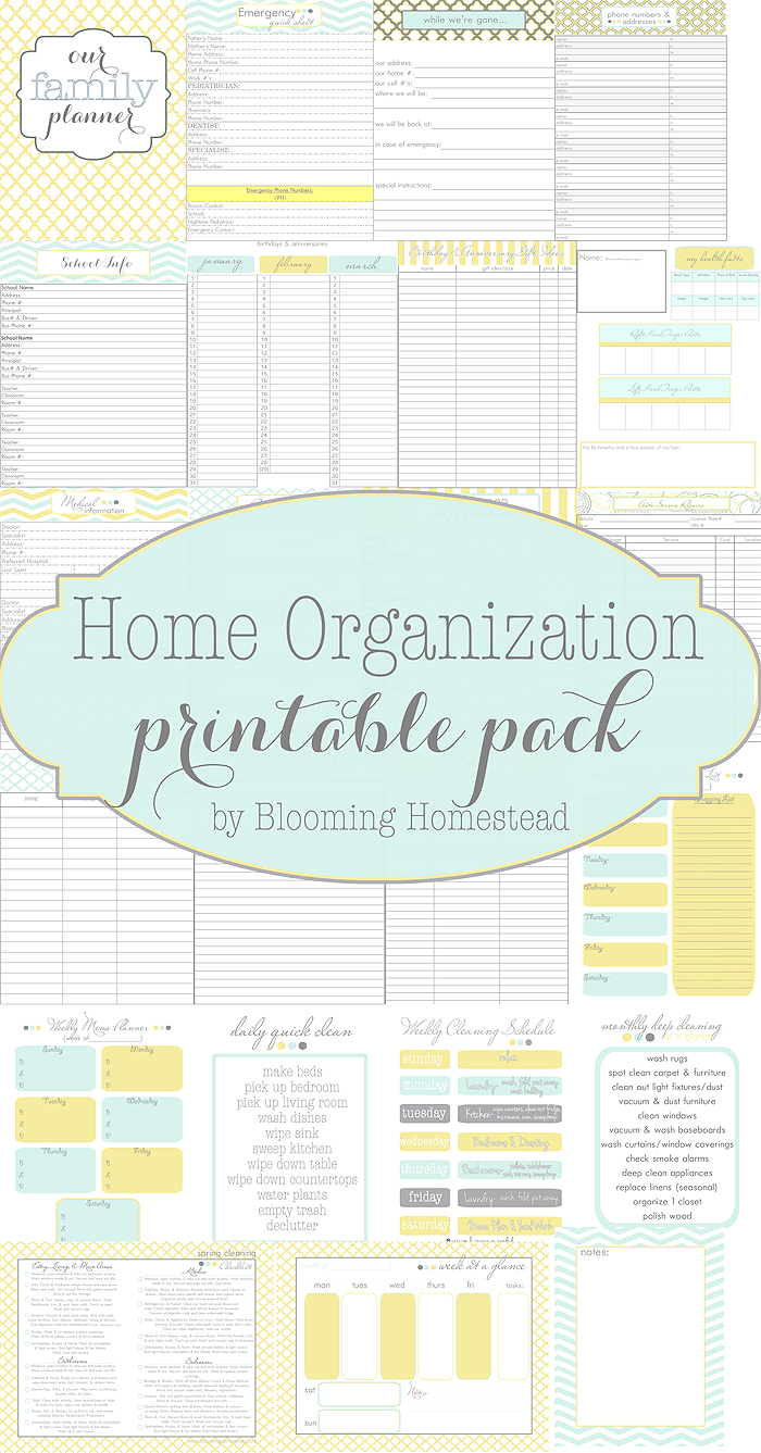 Home Organization Printables Page 2 of 4 Blooming Homestead