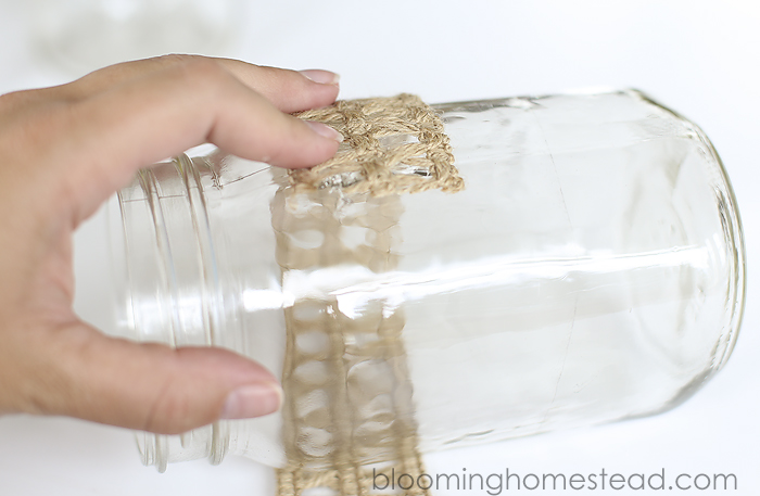 Wrapping mason Jars copy