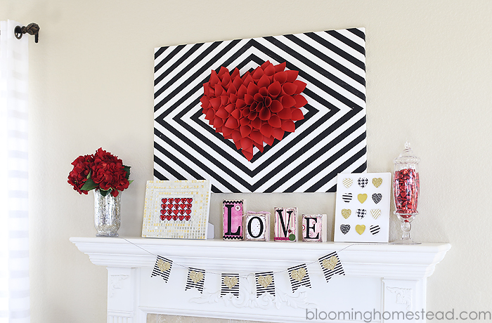 Valentine’s Mantle Decor