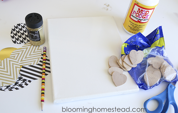 diy heart canvas