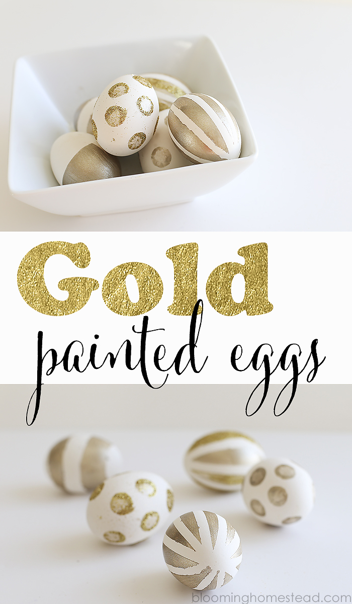 DIY Gold Painted Eggs- super easy to follow tutorial to make these trendy gold striped eggs.