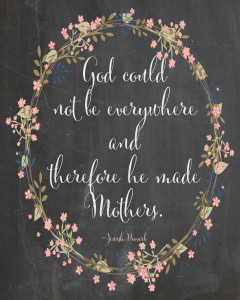 Mother's Day Printable Chalkboard quote for free download at Blooming Homestead.