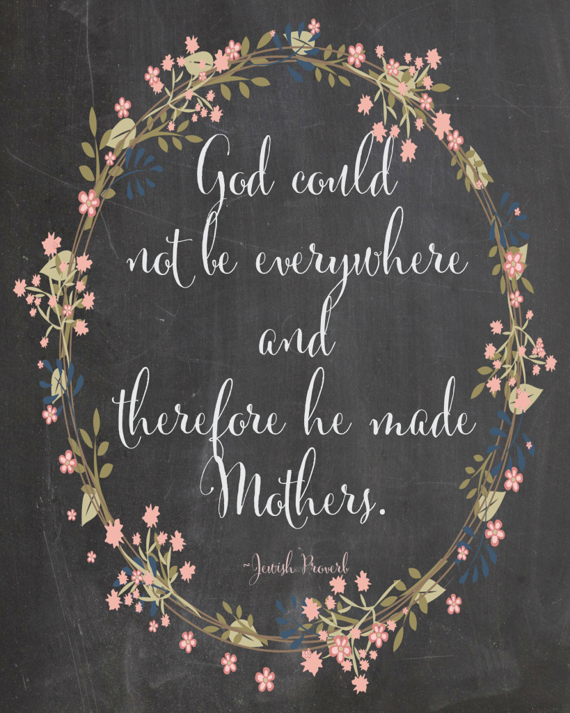 Mother's Day Printable Chalkboard quote for free download at Blooming Homestead.
