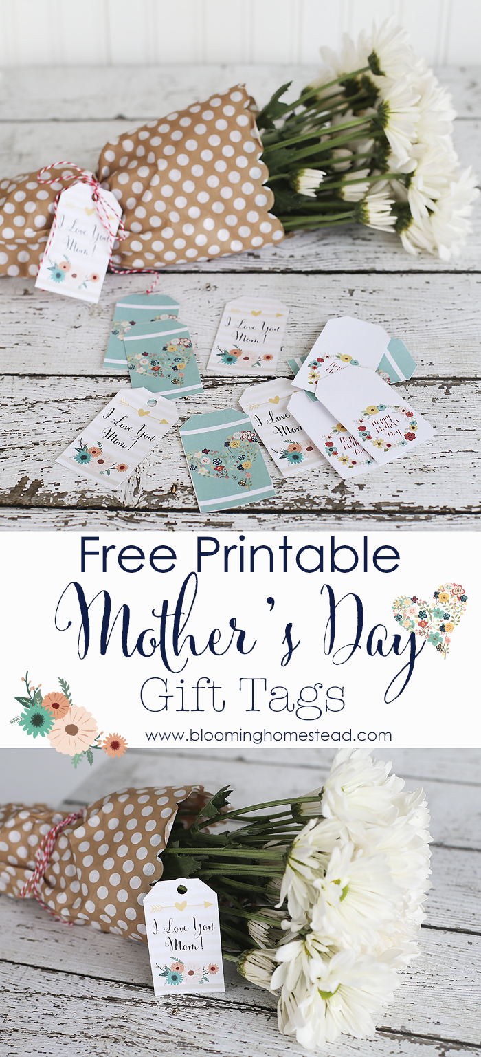 Beautiful Mother's Day Gift Tag free printable | works with any gift | Bloominghomestead