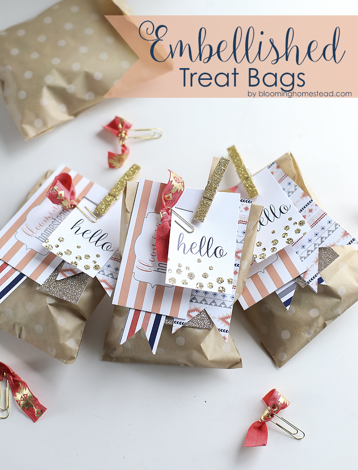 Simple and adorable way to personalize these Embellished Treat Bags. Perfect for any occasion.