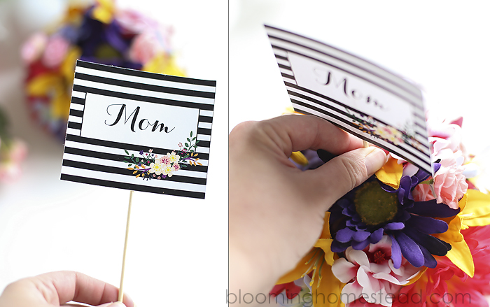 Simple and beautiful floral placecard holder. Perfect for weddings, showers, dinner parties, or really any event. So easy to make too.