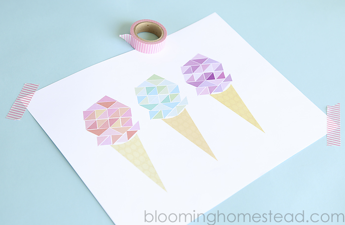 Geometric Ice Cream Printable