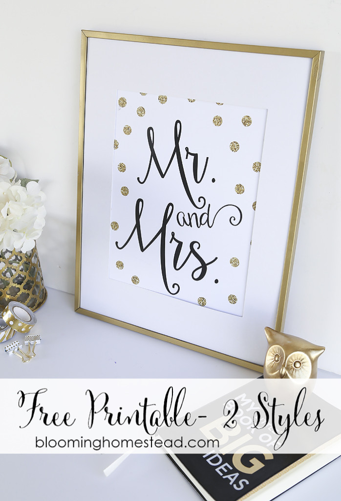 Beautiful free printable in 2 styles. These would make a perfect wedding gift or master bedroom decor.