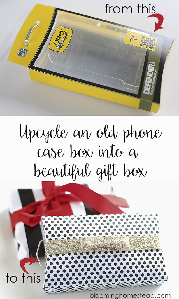 Use scrapbook paper to easily transform old boxes into beautiful gift packages.