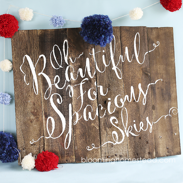 Patriotic Pallet Wood Sign by Blooming Homestead