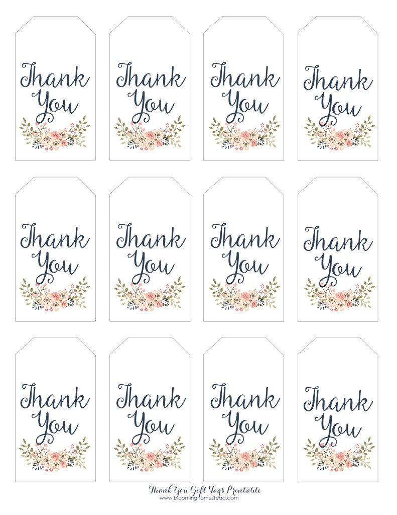 Thank You Floral Gift Tags by Blooming Homestead