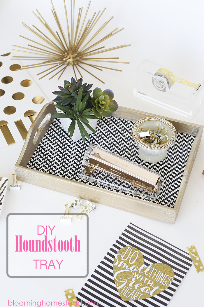 You'll love this easy DIY Houdstooth tray, so simple and easy to make!