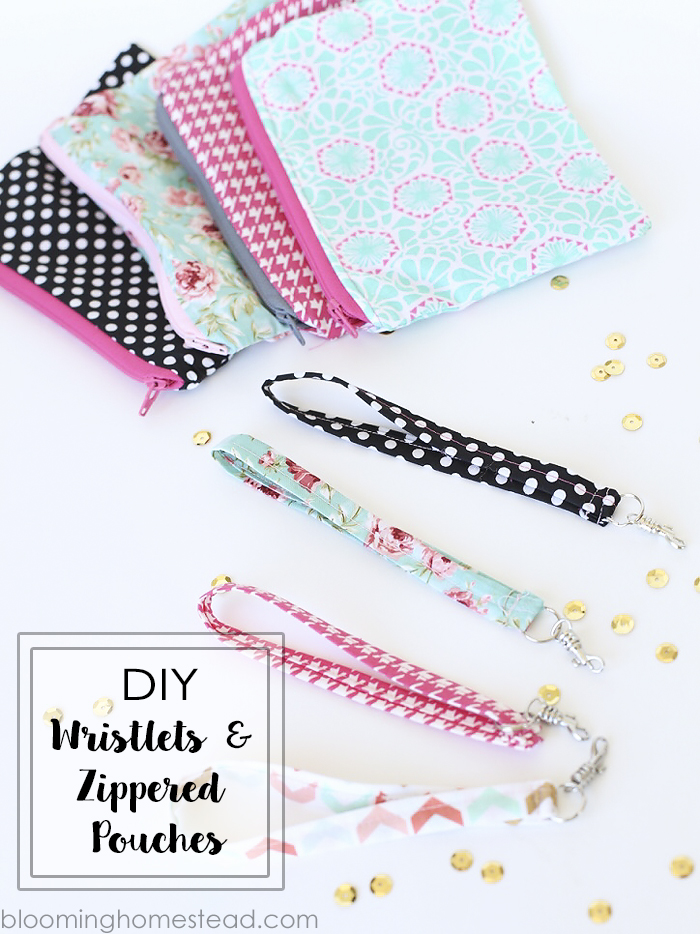 Easy to sew wristlets that work perfect for zippered pouches, backpacks, and more!