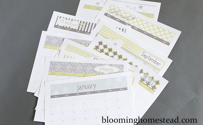 Free printable 2016 calendars in 3 styles to choose from by Blooming Homestead Blog. Get organized with these lovely free printables.